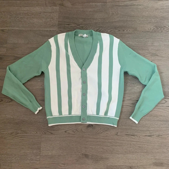 Urban Outfitters Men’s/Unisex‎ Classic Striped Cardigan - Size S - Green - NWOT - Picture 5 of 15
